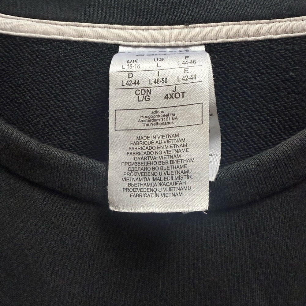Adidas Charcoal Sweatshirt with Logo Sleeves - Picture 3 of 5